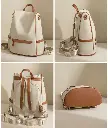 New Design Women Backpack Nylon Waterproof Anti-Theft Travel Bagpack (Apricot) 1.webp