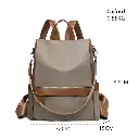New Design Women Backpack Nylon Waterproof Anti-Theft Travel Bagpack (Coffee) 1.webp