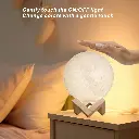 Moon Lamp ，3D Moon Light with 16 Color Changes, Touch & Remote Control – Realistic Moon Surface Texture, Type-C (USB) Charging Port. 5.webp