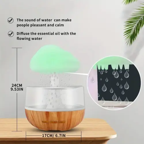 Rain Cloud Night Light Humidifier with Raining Water.webp