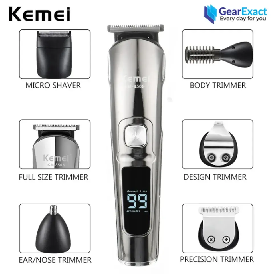 Kemei KM-8508 Multi-grooming kit 11-in-1 Beard, Hair, Body, and Face for Men.webp