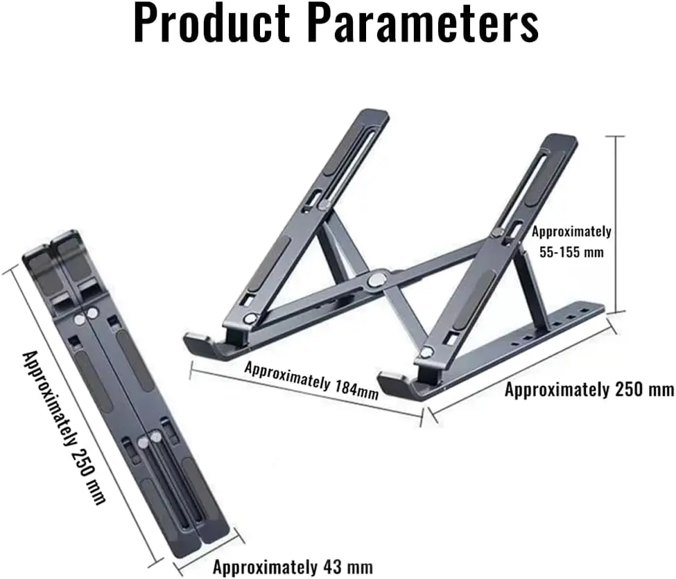 Aluminum Alloy Adjustable & Foldable Laptop Stand 6.webp