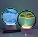 LED Moving Sand Art Table Lamp With 6Color Quicksand Night Light 